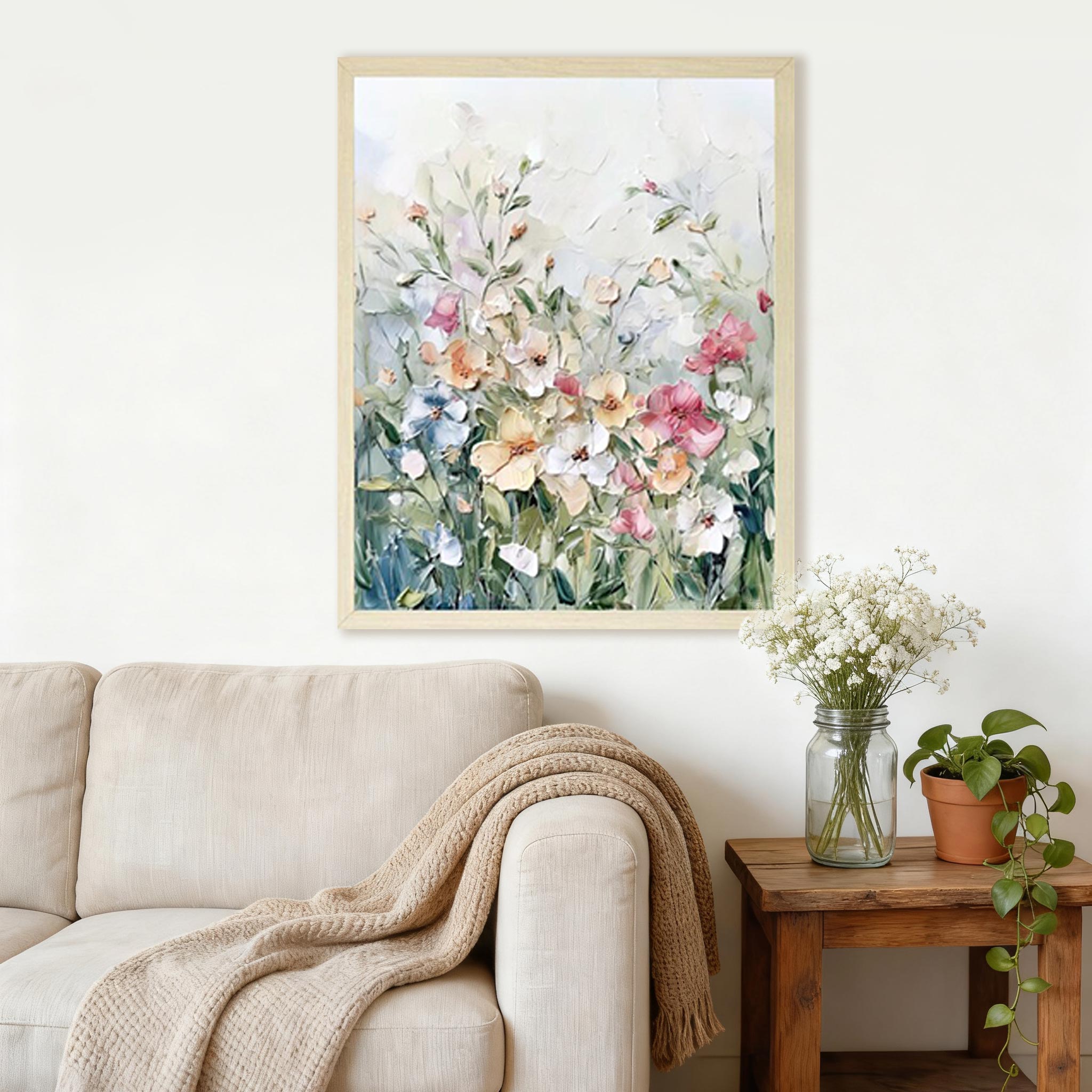 Pastel Wildflower Garden Wall Art #FL003
