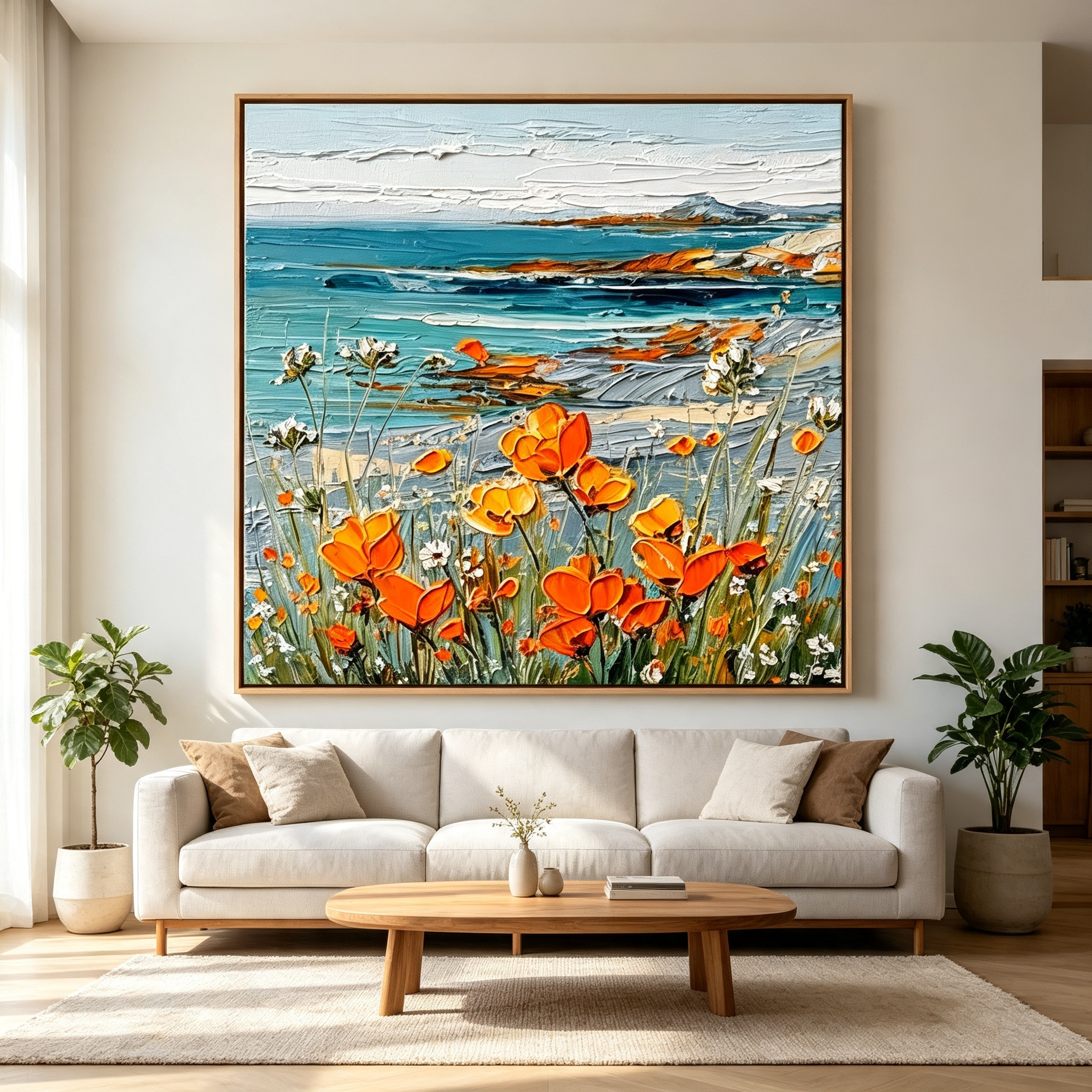 Coastal Wildflower Landscape Wall Art #LS010