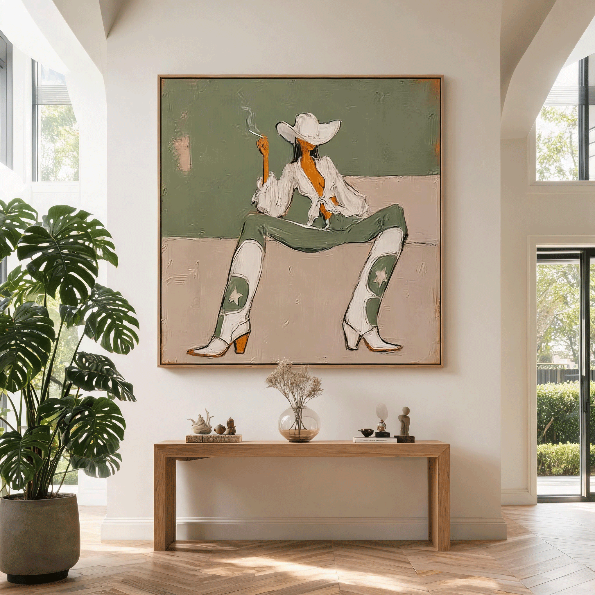 Cowgirl Wall Art | Western Figurative Oil Painting #CP062