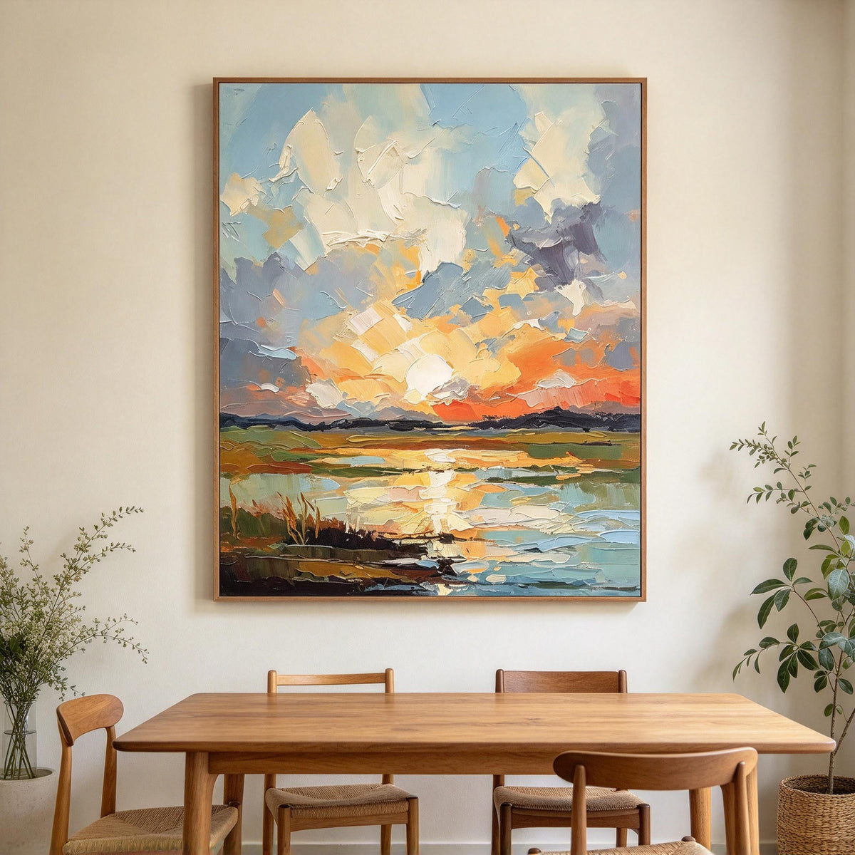 Sunset Lake Landscape Wall Art #LS063
