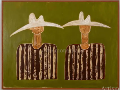 Modern Cowboy Wall Art | Minimalist Western Oil Painting #MA042