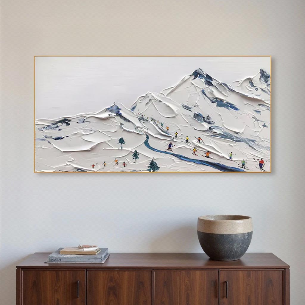 Snowy Mountain Abstract Landscape Wall Decor #MA002
