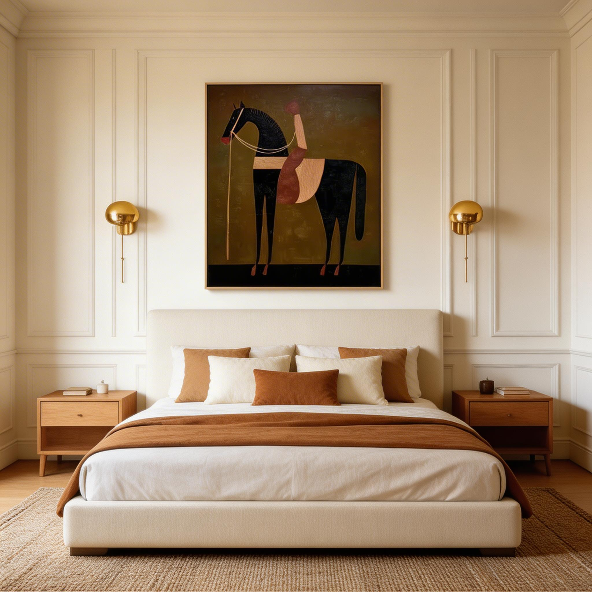 Abstract Horse Wall Art – Modern Geometric Animal Canvas #HA018