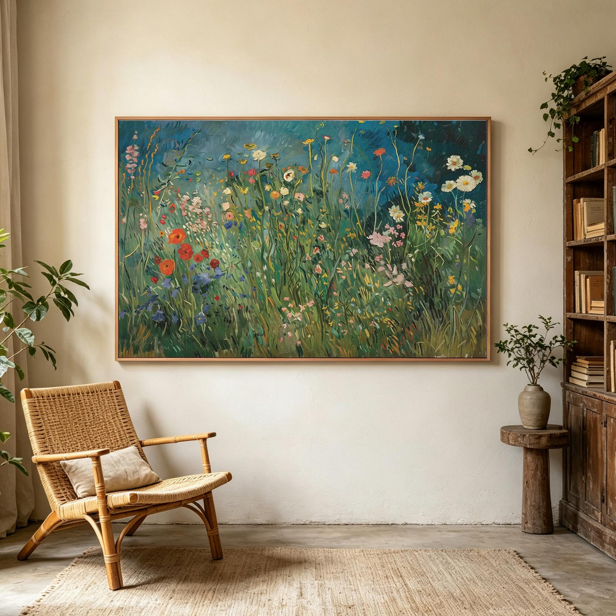 Colorful Wildflower Meadow Wall Art #FL065