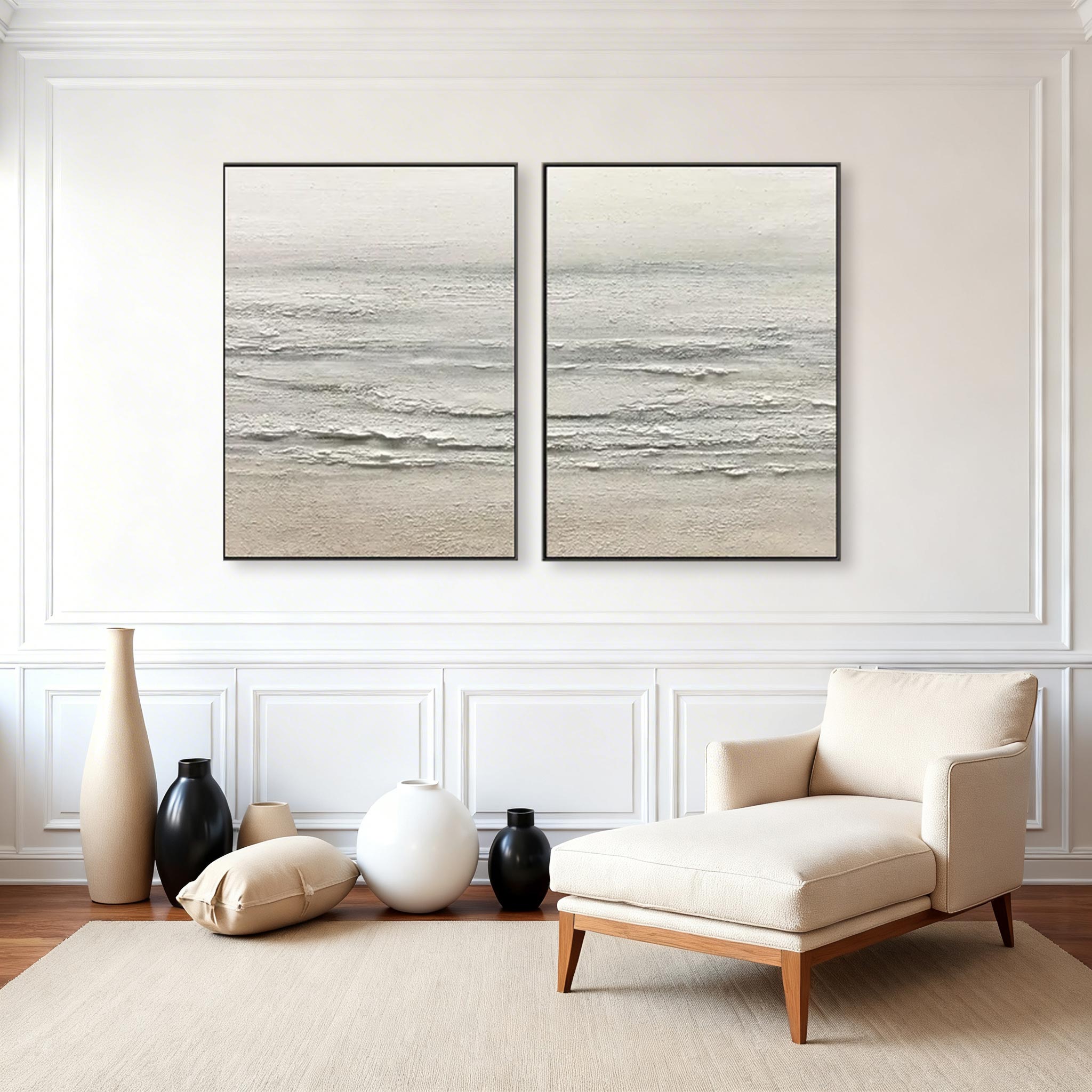 Minimalist Ocean Canvas Wall Art Set of 2 #CP005