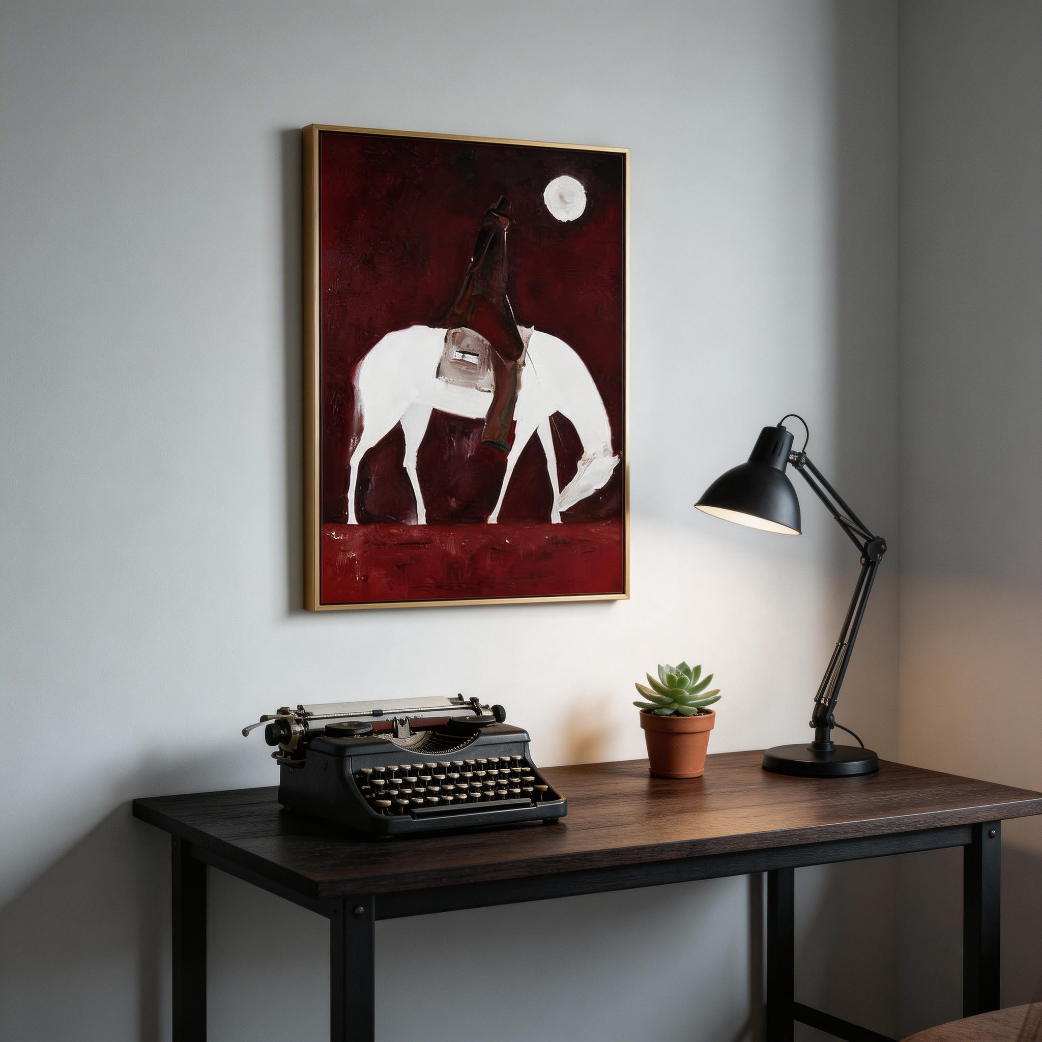 Abstract Horse Rider Canvas Wall Art #HA016