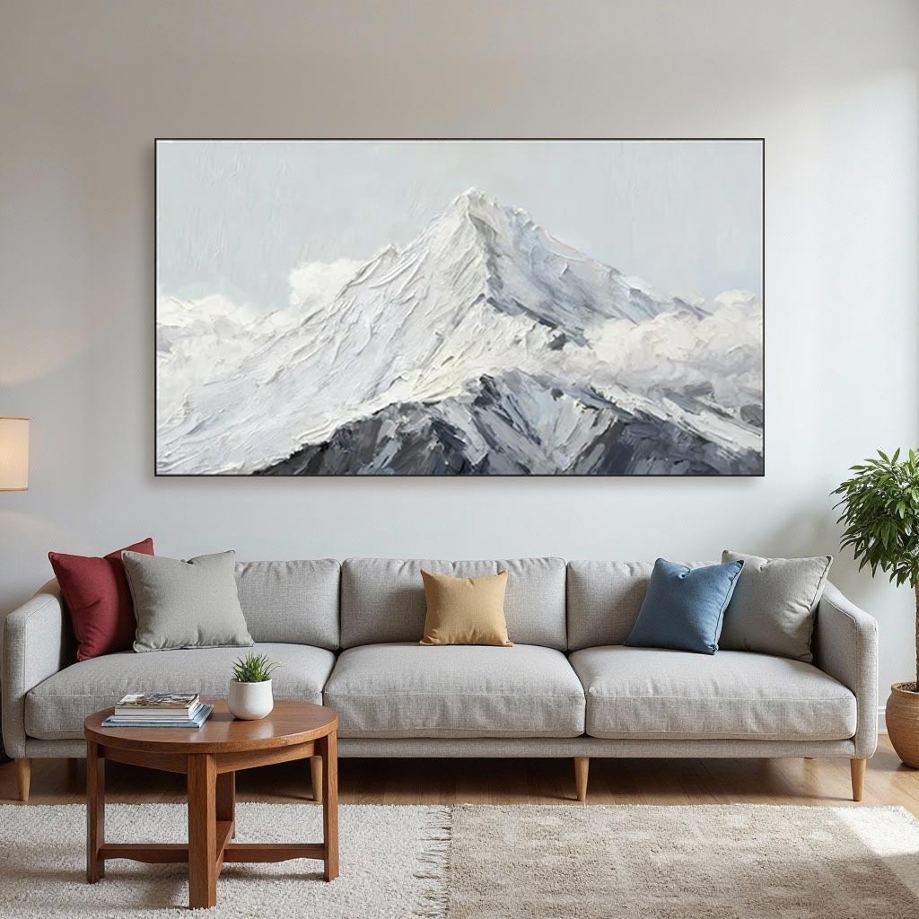 Design Hand drawn Layered Texture Mountain Wall Art #MA001