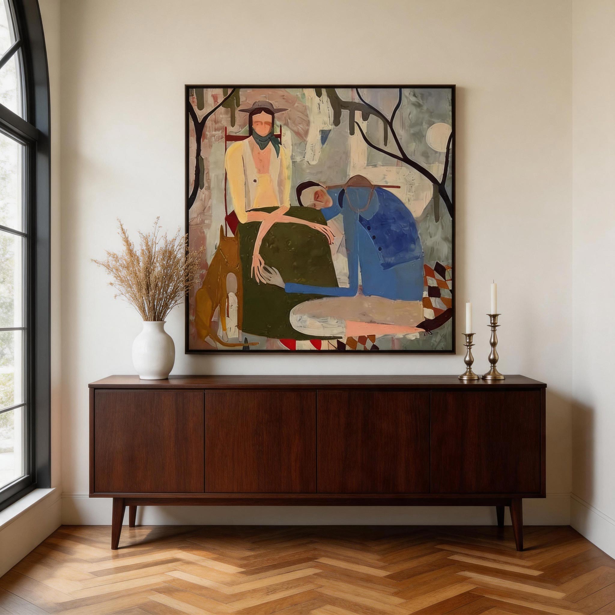 The Gathering — Figurative Group Scene Canvas Wall Art #AB018