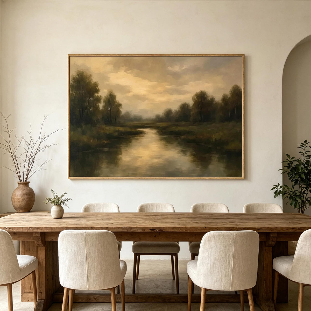 Misty River Landscape Wall Art #LS050
