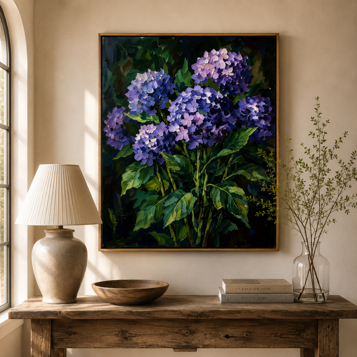 Purple Hydrangea Wall Art #FL046