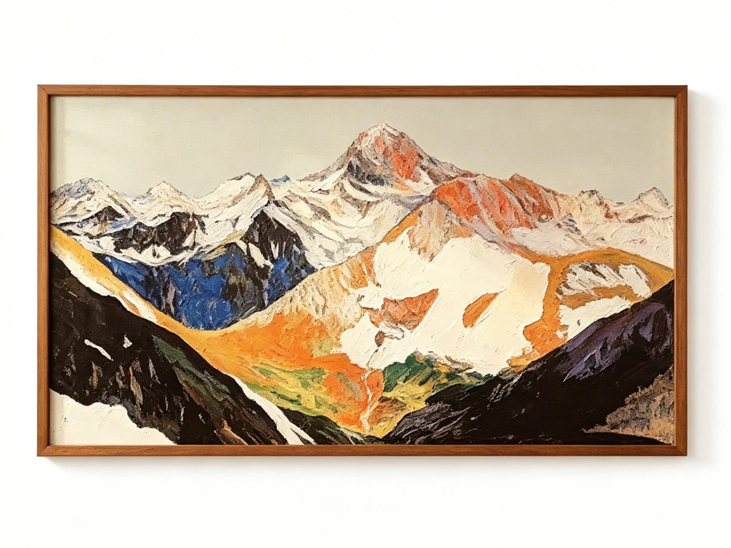 Abstract Mountain Landscape Wall Art – Colorful Canvas Painting #MA032