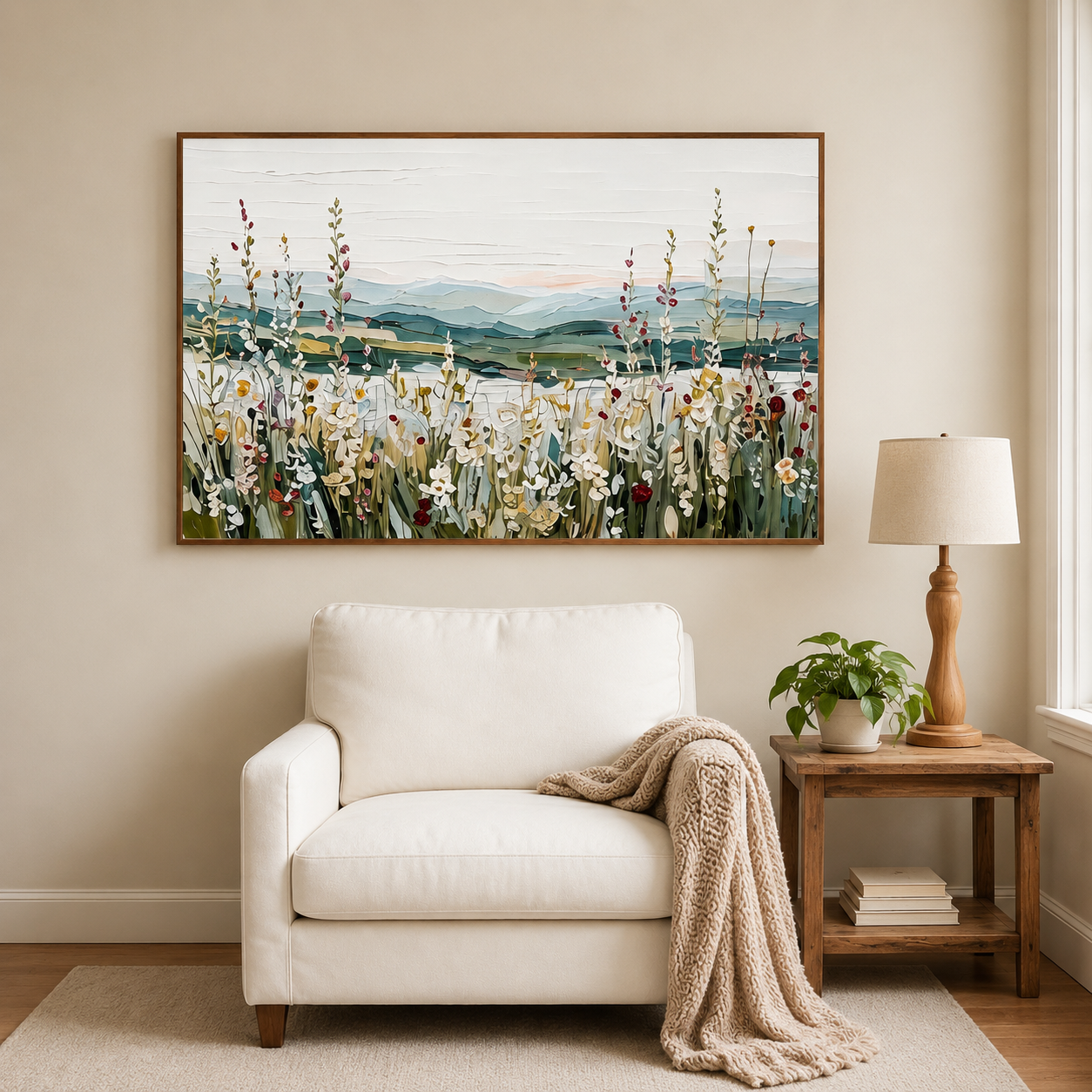 Wildflower Lake Landscape Wall Art #FL028