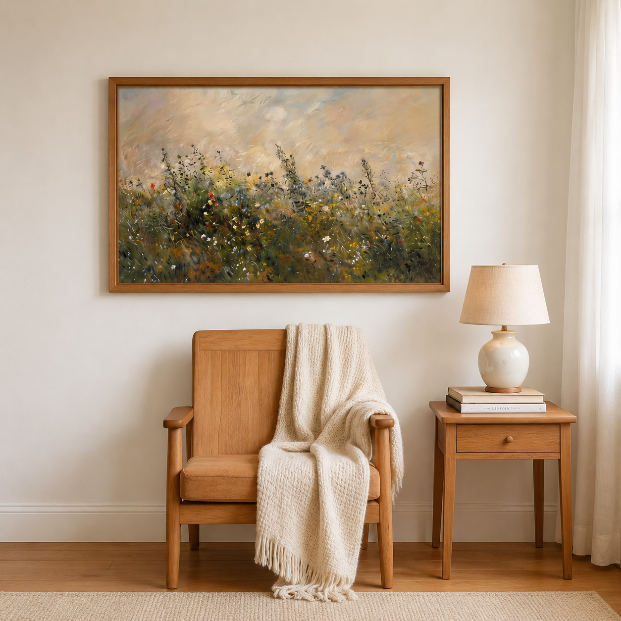 Wildflower Meadow Landscape Wall Art #FL024