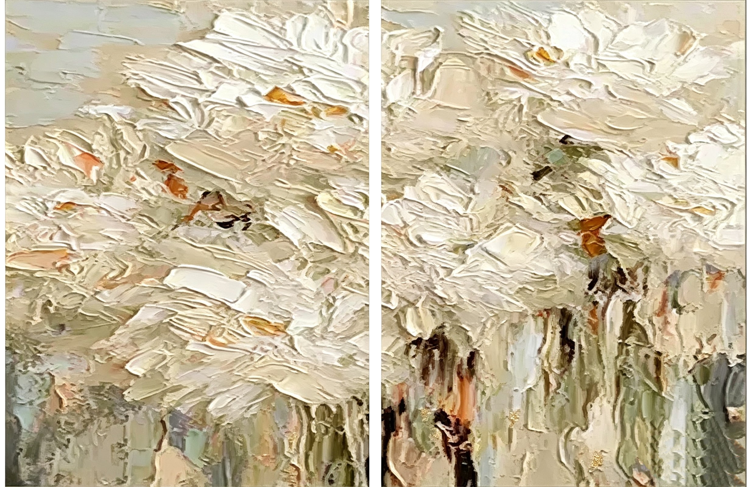 Custom Framed Diptych (21" × 28" Each) #MA013 – Gold Frame