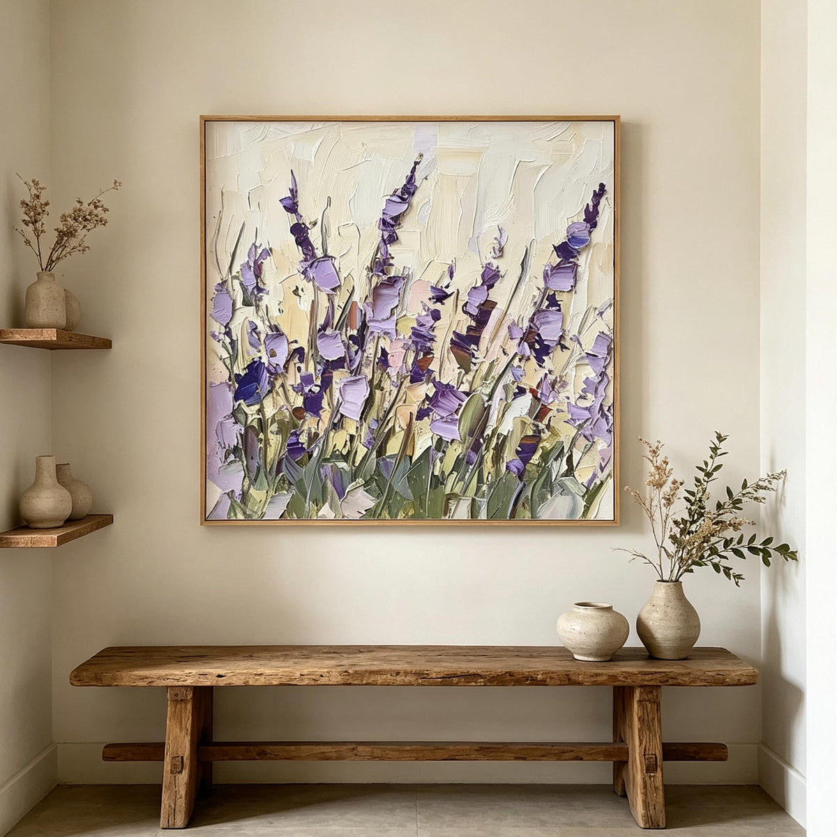 Purple Wildflower Textured Wall Art #FL077