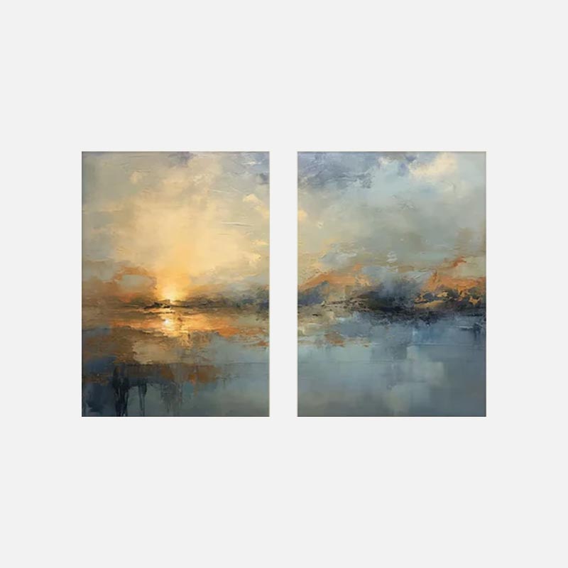 Abstract Ocean Canvas Wall Art Set of 2 #CP004