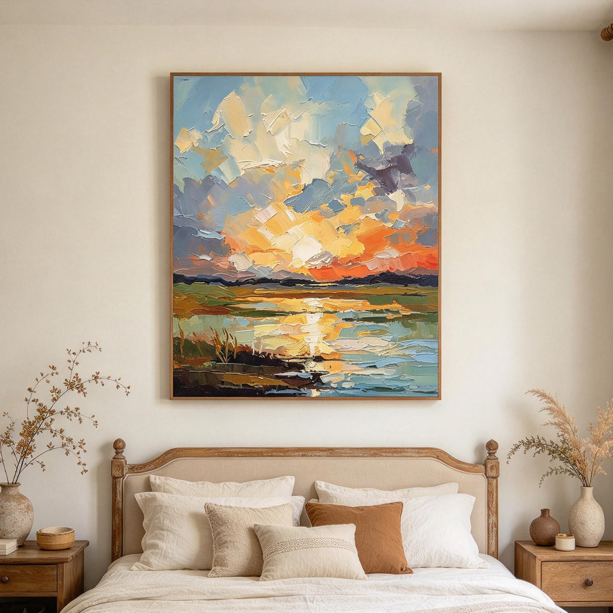 Sunset Lake Landscape Wall Art #LS063