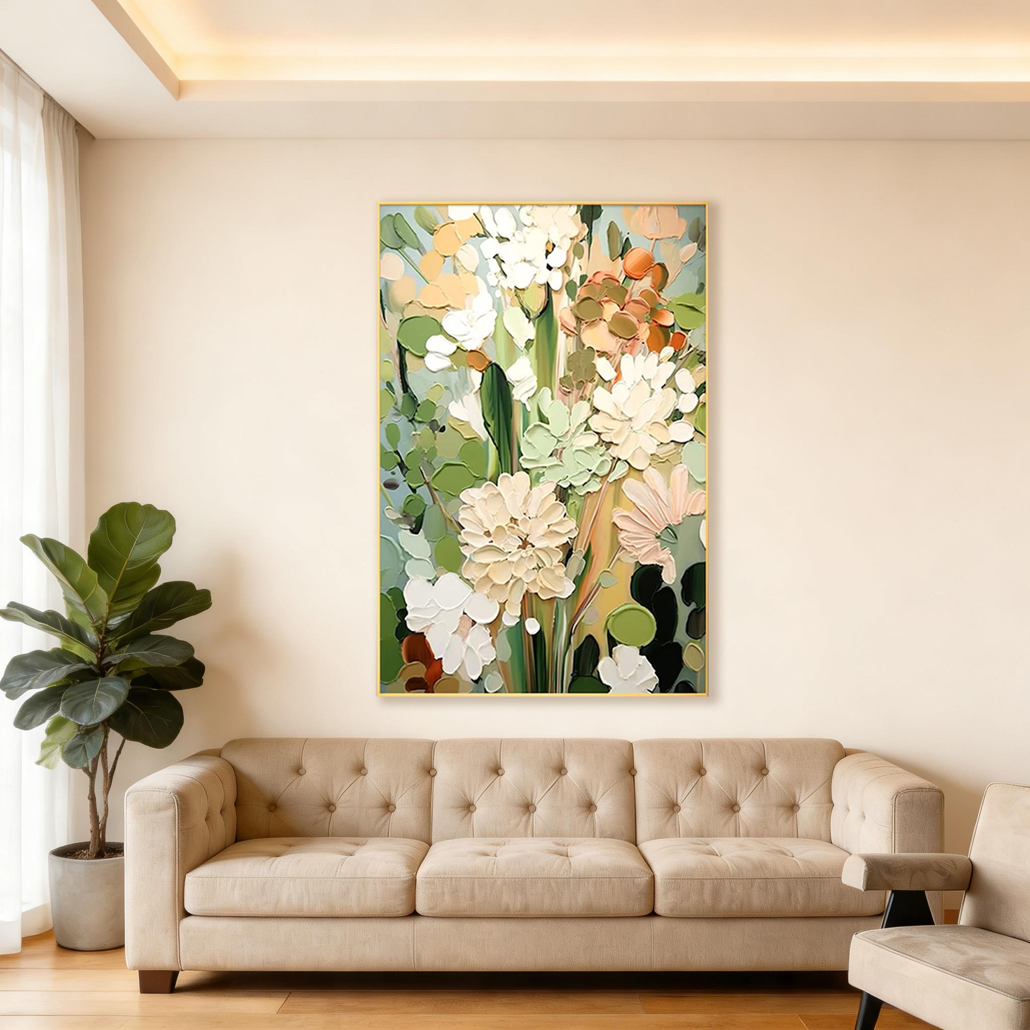 Neutral Botanical Garden Wall Art #FL007