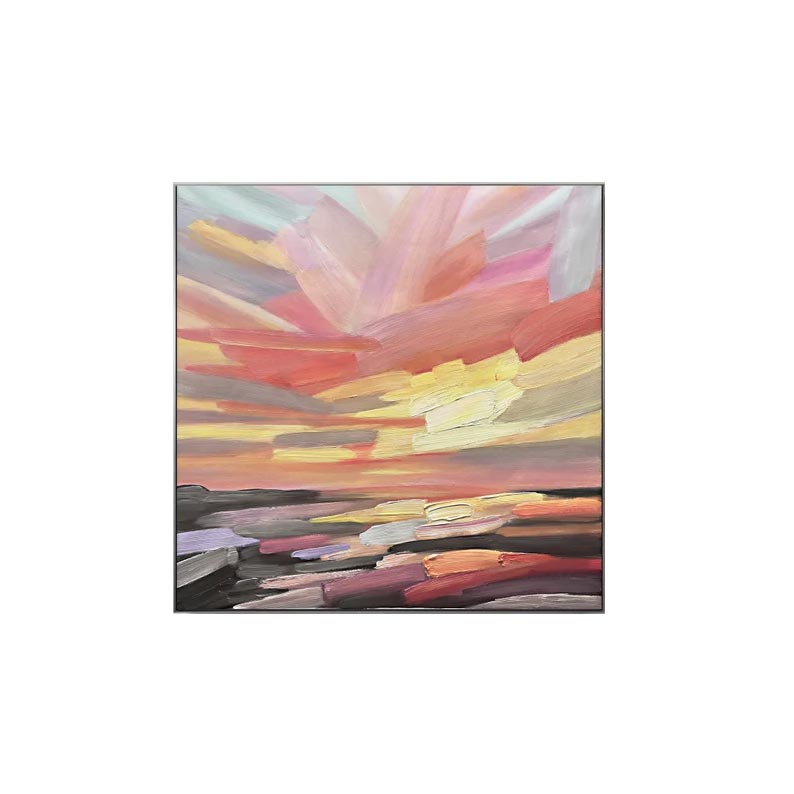 Abstract Sunset Painting for Living Room #CP014