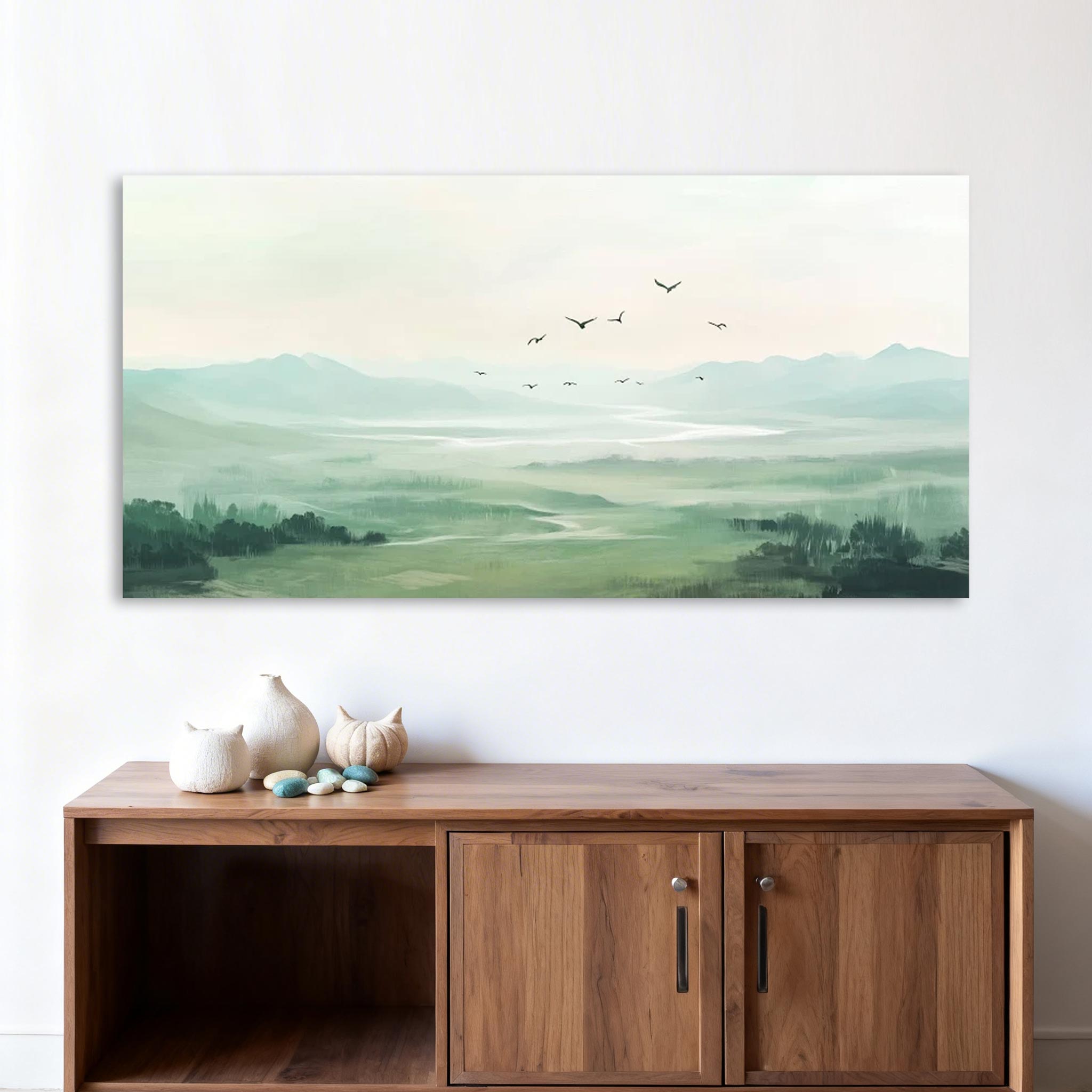 Minimal Green Landscape Wall Art #MA005