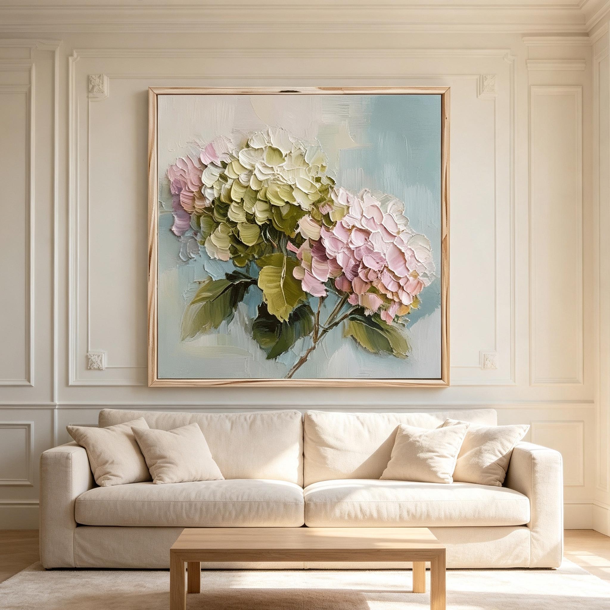 Textured Hydrangea Floral Wall Art #FL065
