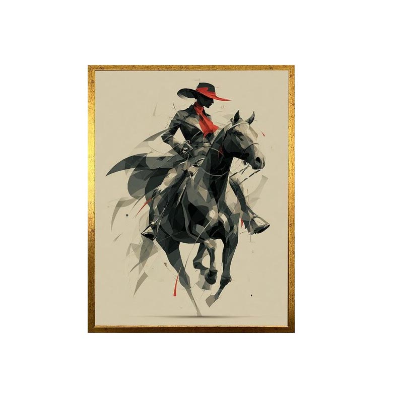Modern Abstract Horse Rider Canvas Wall Art #HA017