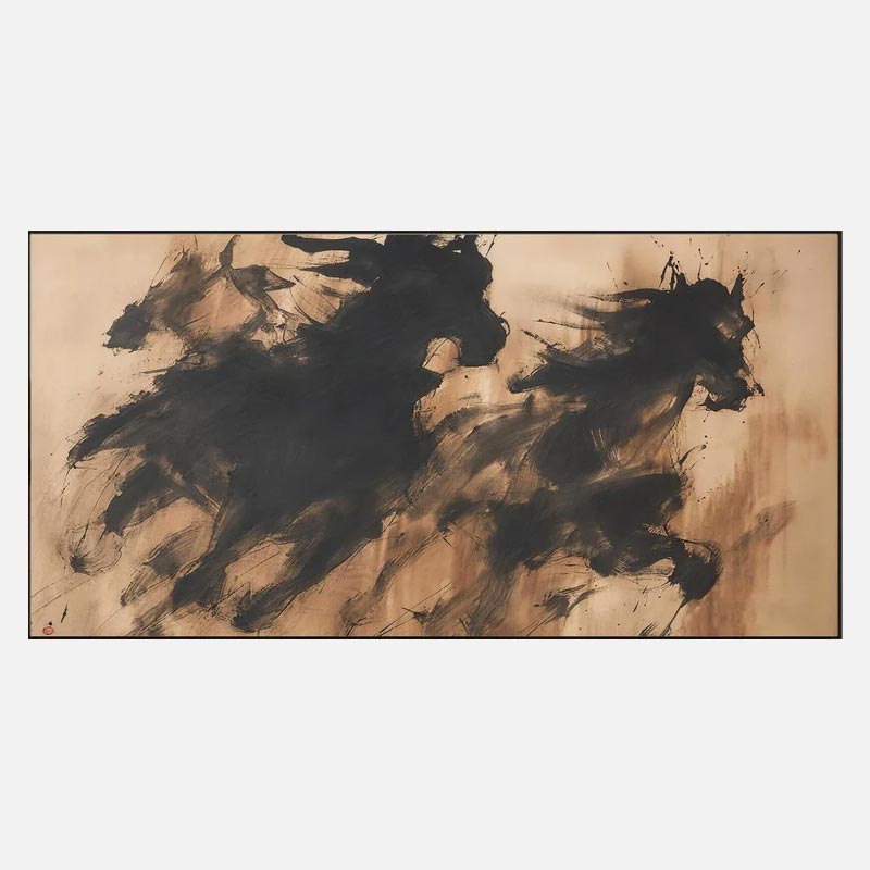 Abstract Running Horses Canvas Wall Art #HA011
