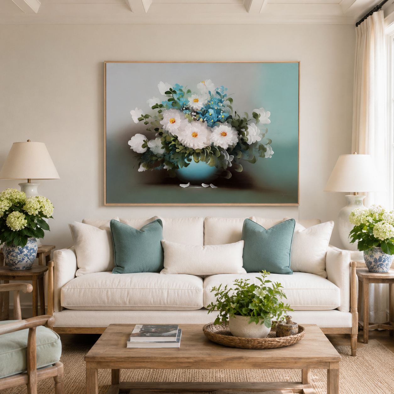Soft Floral Bouquet Wall Art #FL031
