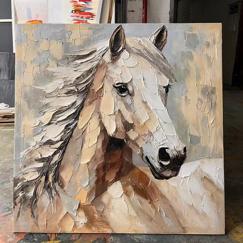 Abstract Animal Art Horse Texture Wall Art #AT014