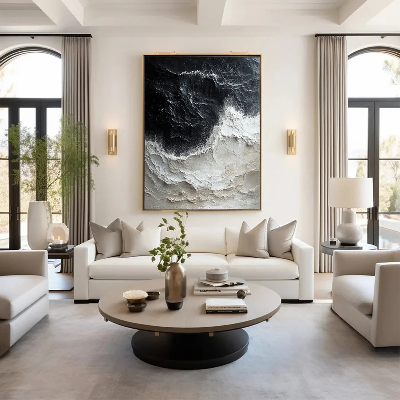 Ocean Wave Art with 3D Textured #WT009