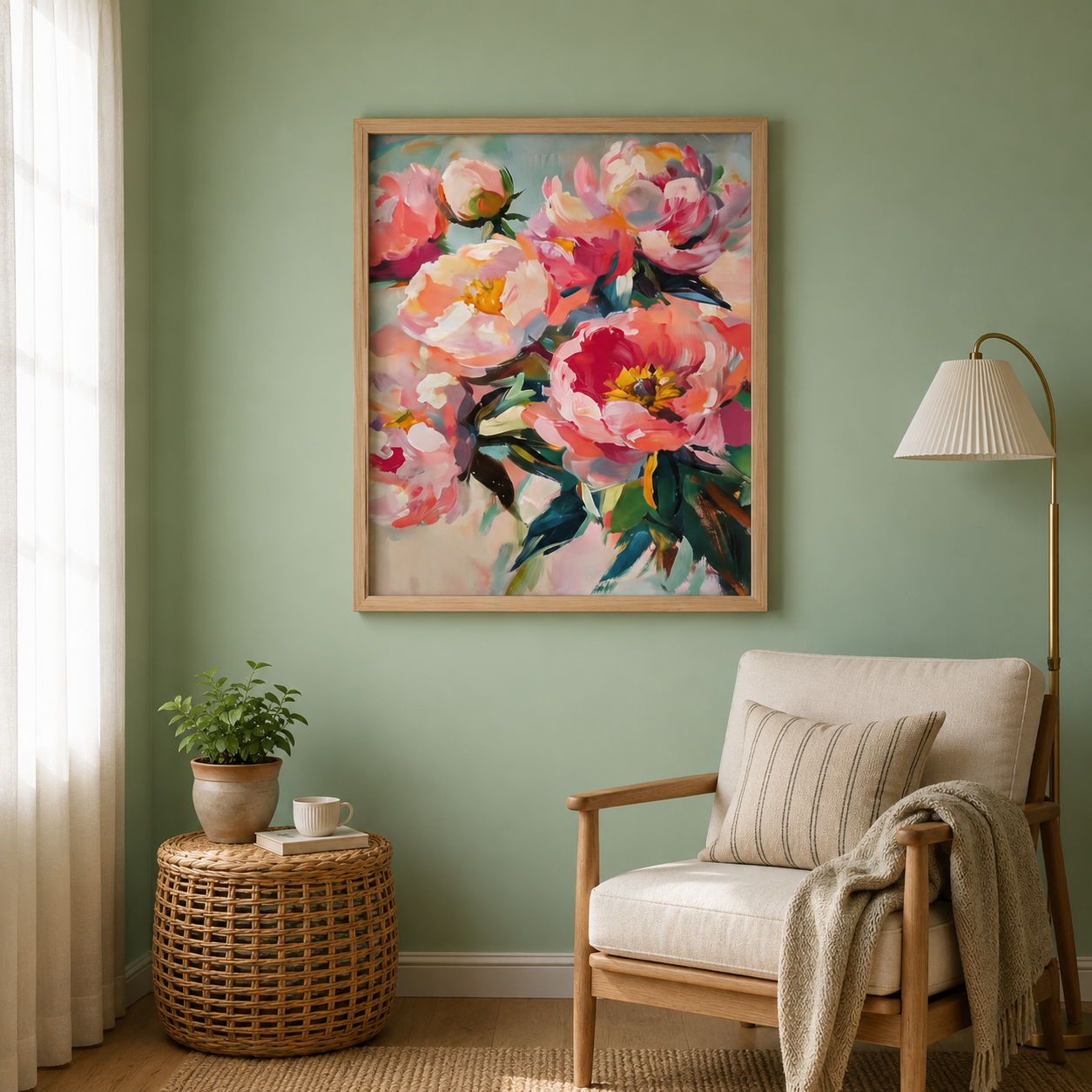 Peony Bouquet Wall Art #FL041
