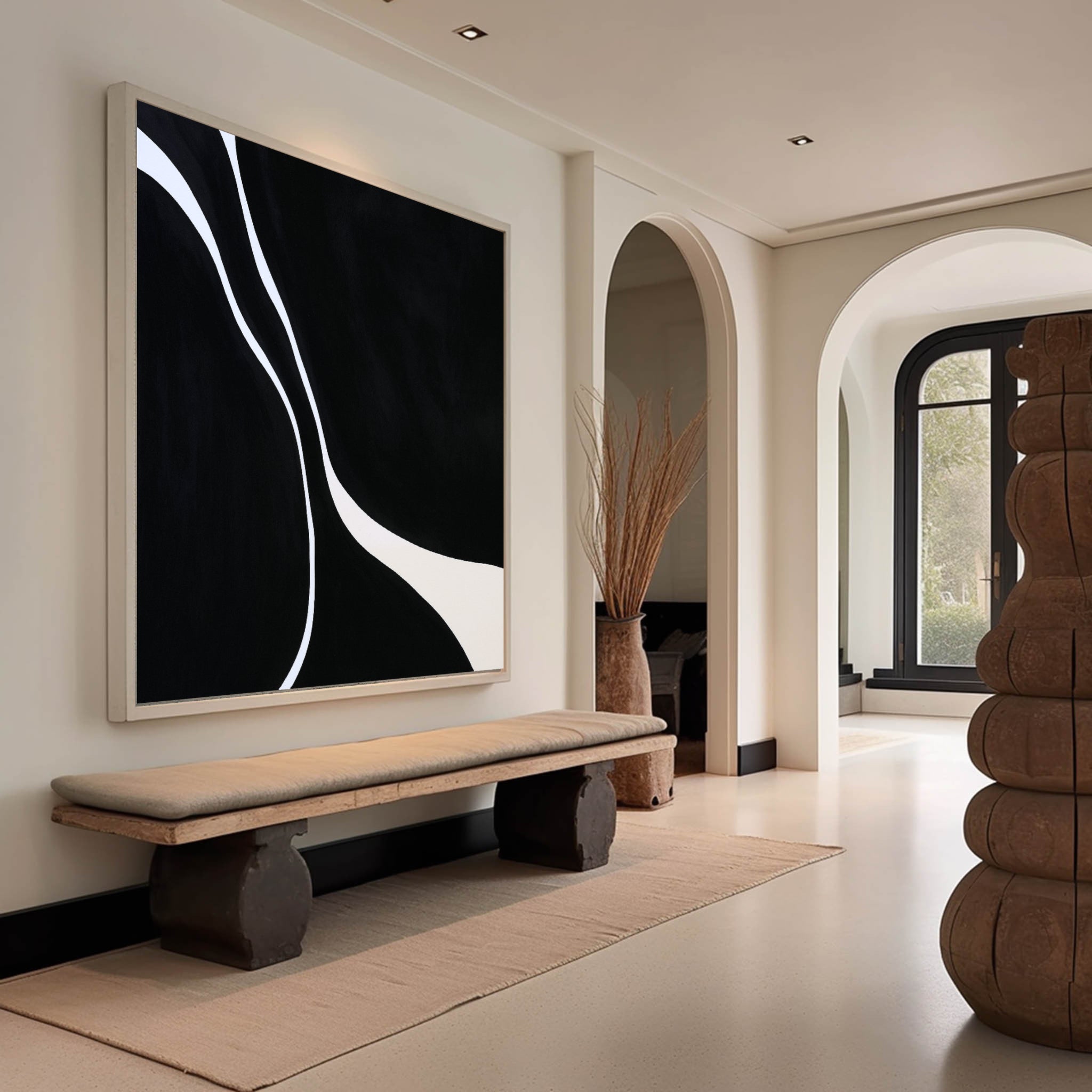 Black Textured Minimalist Wall Art #BT005