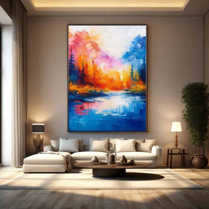 Colorful Abstract Textured Painting Canvas #AT004