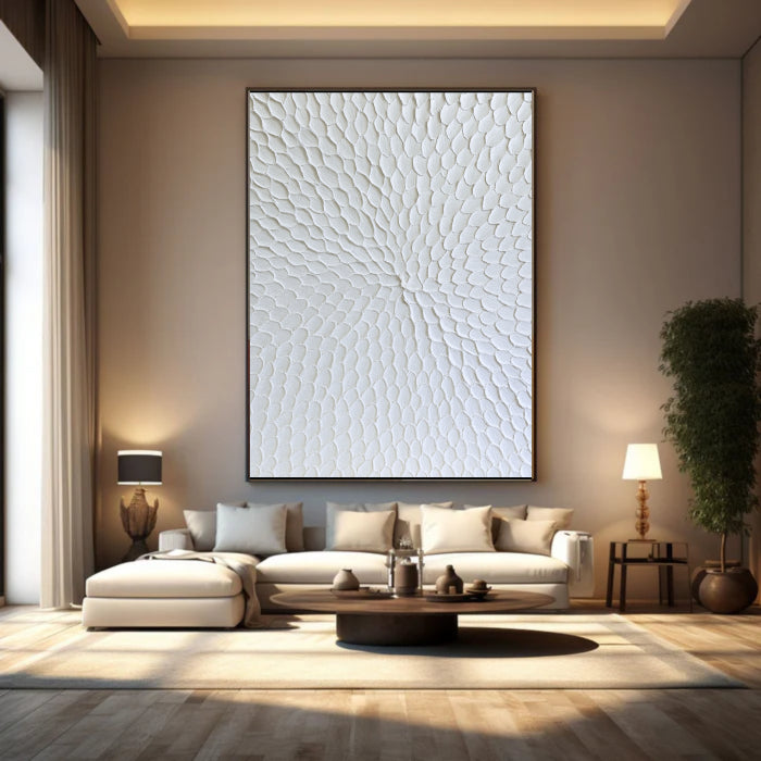White Textured Minimalist Wall Art #WT004