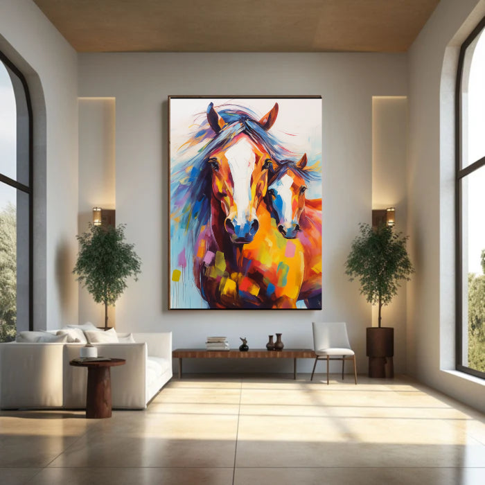 Abstract Animal Art Horse Textured Wall Art #AT005