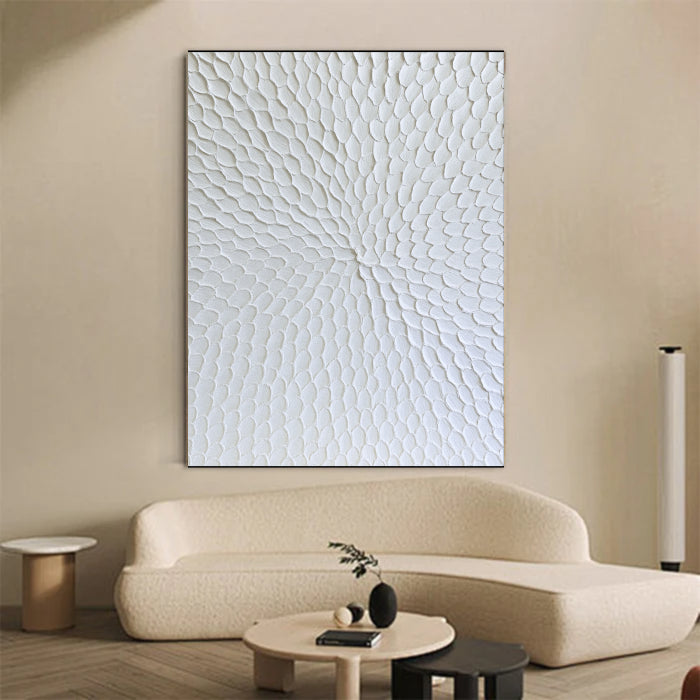 White Textured Minimalist Wall Art #WT004