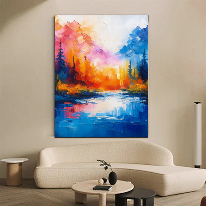 Colorful Abstract Textured Painting Canvas #AT004