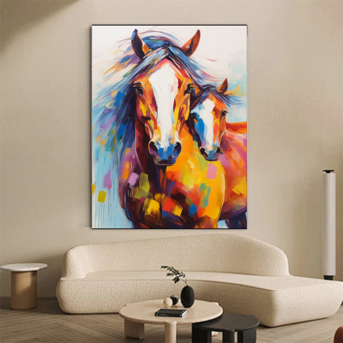 Abstract Animal Art Horse Textured Wall Art #AT005
