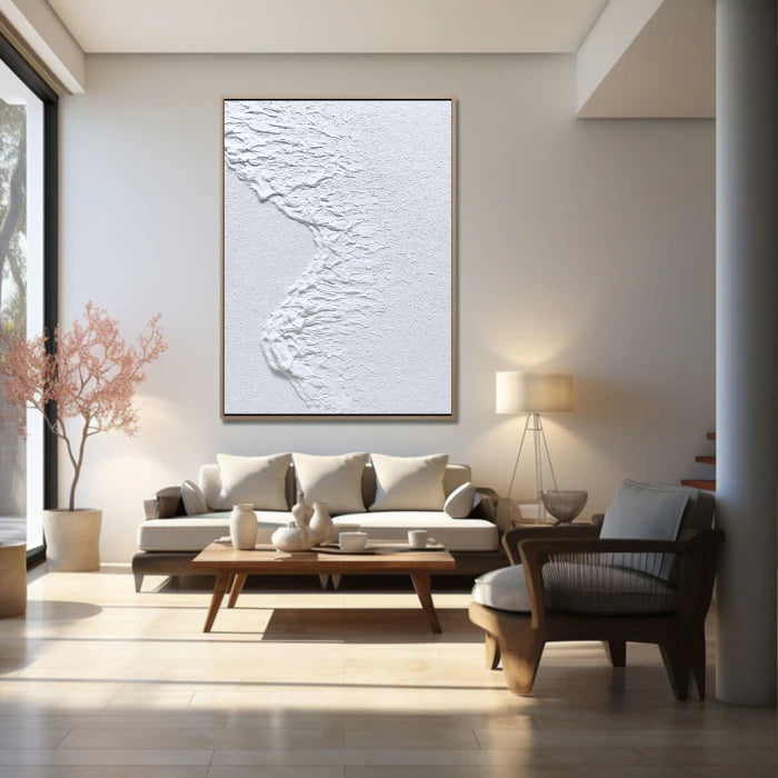 White Textured Minimalist Wall Art #WT003