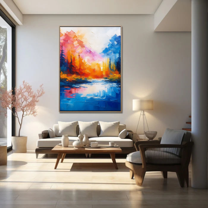 Colorful Abstract Textured Painting Canvas #AT004