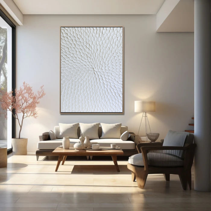 White Textured Minimalist Wall Art #WT004