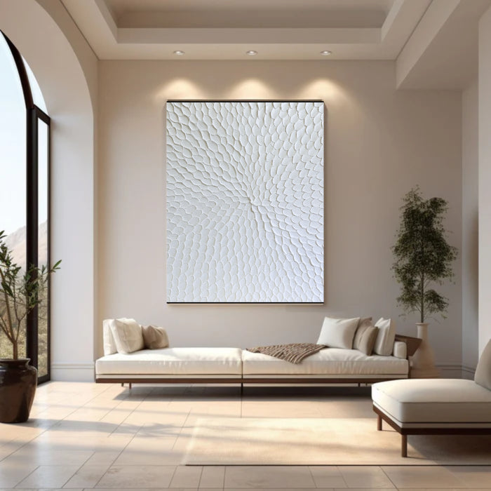White Textured Minimalist Wall Art #WT004