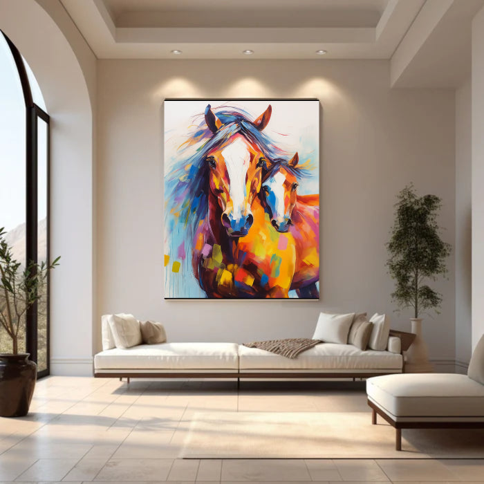 Abstract Animal Art Horse Textured Wall Art #AT005