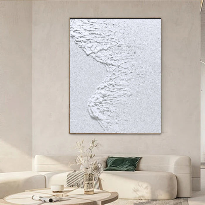 White Textured Minimalist Wall Art #WT003