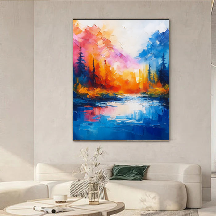 Colorful Abstract Textured Painting Canvas #AT004