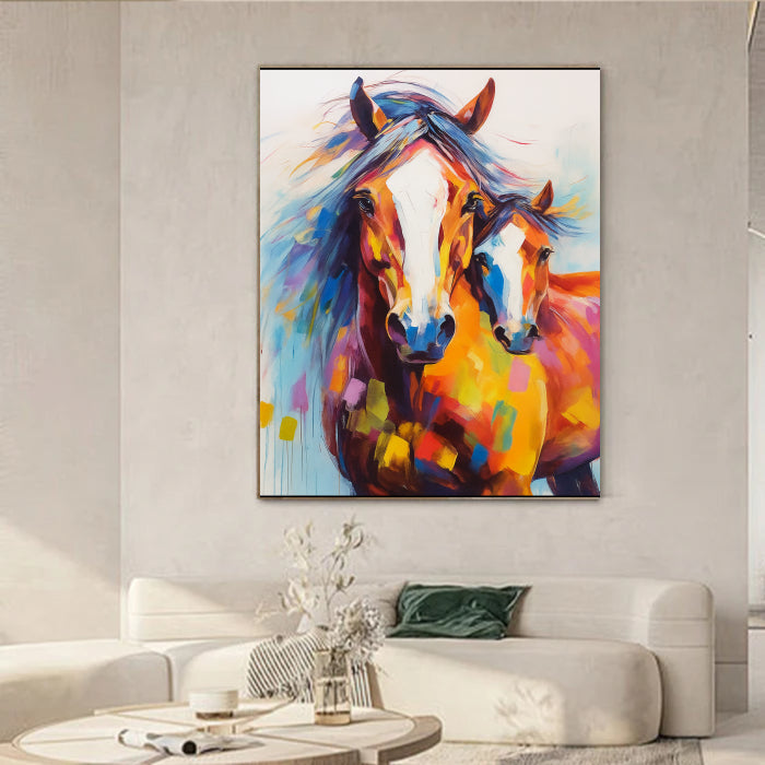 Abstract Animal Art Horse Textured Wall Art #AT005