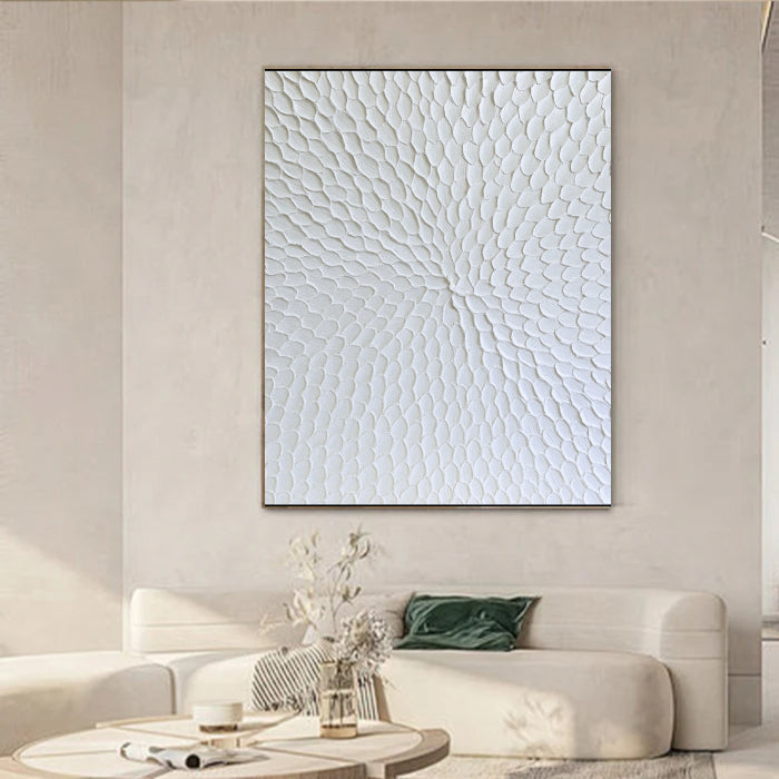 White Textured Minimalist Wall Art #WT004