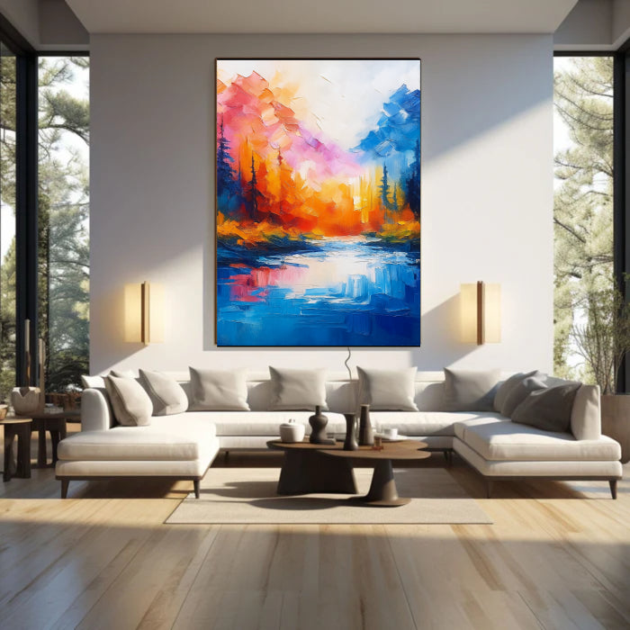 Colorful Abstract Textured Painting Canvas #AT004