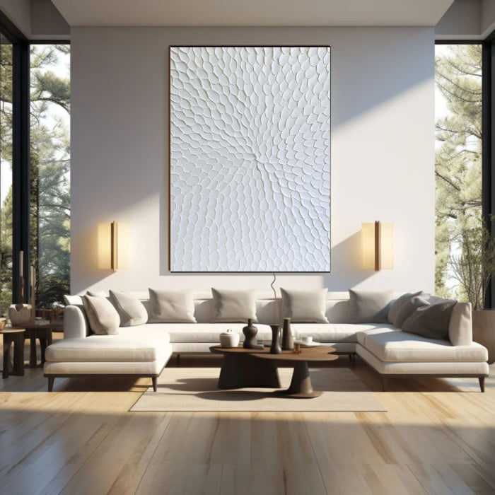 White Textured Minimalist Wall Art #WT004