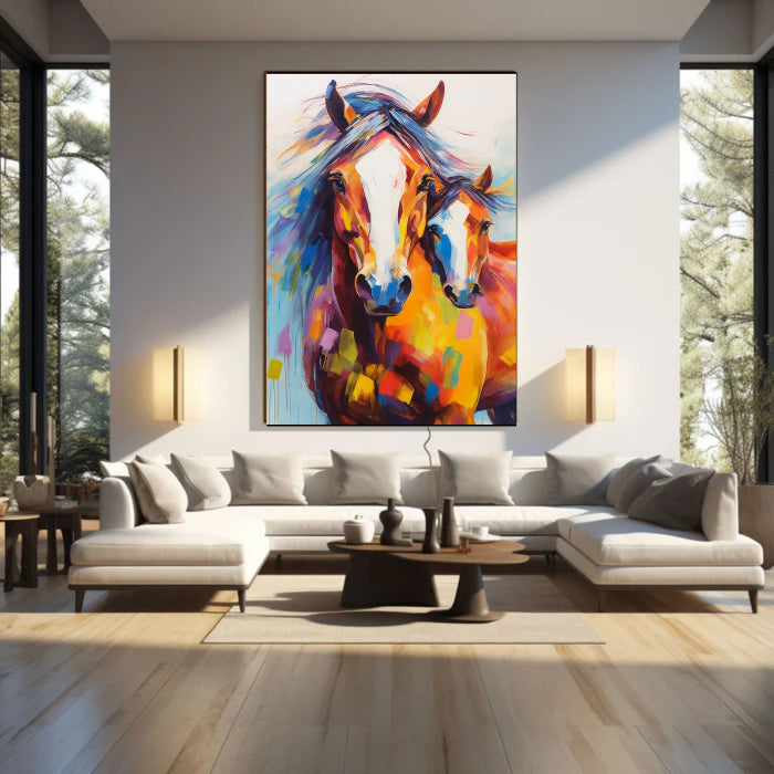 Abstract Animal Art Horse Textured Wall Art #AT005